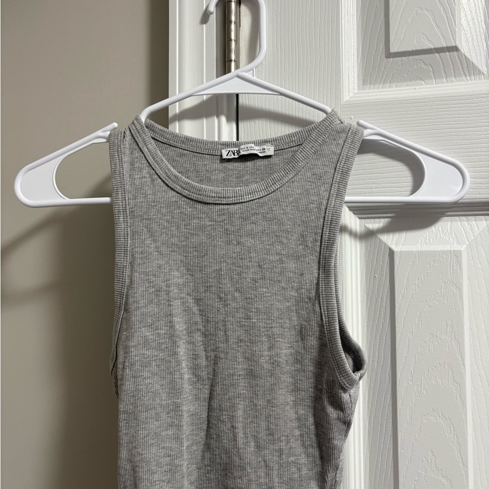 Zara Heather Gray Sleeveless Top